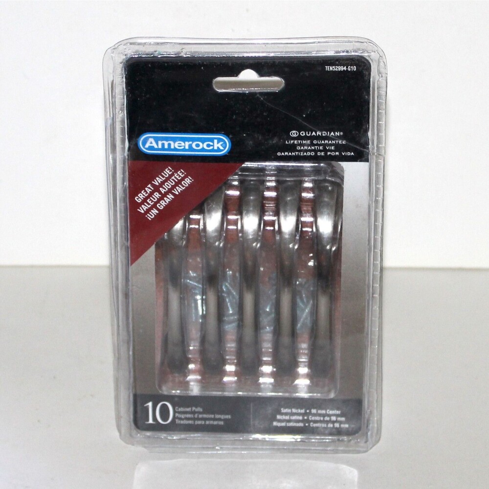 Amerock 10 Cabinet Pull Drawer Handle Satin Nickel 3.75” TEN52994-G10 Transition